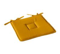 Enjoy Home, Galette de Chaise Plate, Jaune Moutarde, carré 40x40cm, 100% Coton, Attache par Nouettes, Idéal pour Une Assise Confortable, Collection Panama