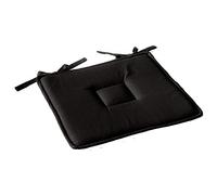 Enjoy Home, Galette de Chaise Plate, Noir, carré 40x40cm, 100% Coton, Attache par Nouettes, Idéal pour Une Assise Confortable, Collection Panama
