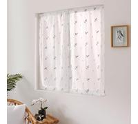 Enjoy Home - Paire de Vitrage Imprimé Feuillage avec Passe Triangle - 100% Polyester - 60x120 cm - Tissu certifié Oeko Tex - Prêt à Poser - Facile d'entretien - Collection Smarties - Coloris Blanc