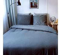 - Parure de lit 2 places Gypsy avec imprimé nid d'abeille - Longueur 240 cm x Largeur 220 cm - Gris foncé - Gypsy