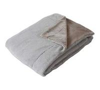 Enjoy Home - Plaid imitiation effet fourrure 2 tons et flanelle - 150 x 125 cm - Gris - AZURA Gris G