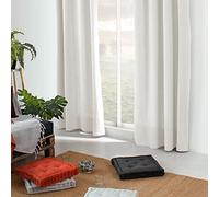 Enjoy Home, Rideau Décoratif Maison Salon et Chambre, avec Oeillets, Uni écru, Coton recyclé, Taille Standard 135x240cm pour Baie vitrée et Grande fenêtre, Collection Dune