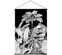 Enjoy Home - Toile murale imprimée palmier - 90 x 130 cm - Noir et blanc - Panorama Blanc G