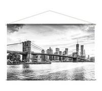 Enjoy Home - Toile murale imprimée ville - 150 x 90 cm - Noir et blanc - Panorama Blanc G