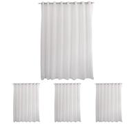 Enjoy Home Voilage Blanc Grande Largeur 300x240cm 16 œillets argentés 100% Polyester Sablé Collection Sablé décoration intérieur fnenêtre Salon Cuisine Chambre Bureau (Lot de 4)
