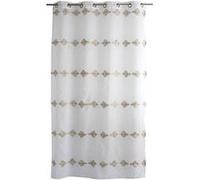 Enjoy Home - Voilage brodé horizontal EBENE - 140 x 240 cm - Blanc et beige - Ebene Blanc