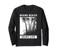 Enjoy Life, Abstract Cool Miami Beach Outfit, Miami Florida Manche Longue