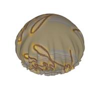 Enjoy Life Bonnet de douche manuscrit noir pour femme, élastique et réutilisable, double couche imperméable