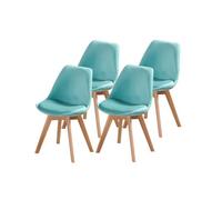 ENJOY Lot de 4 Chaises design scandinave Vert Menthe Bois Naturel