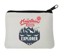 Enjoy Mountains Outdoor Explorer Born to Climb Mountains Porte-monnaie en néoprène Blanc 10 x 11 cm