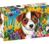 ENJOY Puzzle Chiot dans le jardin 1000 pièces
