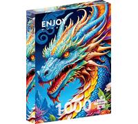 ENJOY Puzzle Dragon magique dans l'illustration fantastique - Puzzle de 1000 pièces pour adultes - Finition mate, doux au toucher, facile à assembler, ajustement serré, couleurs vives, service de