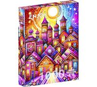 ENJOY Puzzle Illustration fantastique des maisons de ville orientales - Puzzle de 1000 pièces pour adultes - Finition mate, doux au toucher, facile à assembler, ajustement serré, couleurs vives
