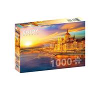ENJOY Puzzle Le Parlement hongrois au coucher du soleil, Budapest 1000 pièces