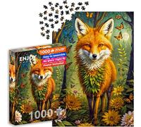 Puzzle de 1000 pièces pour adultes - Finition mate, toucher doux, pièces robustes et uniques, coupe ajustée, couleurs vives, service de pièces manquantes - Renard magique dans la forêt fantastique de