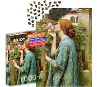 Enjoy Puzzle - Puzzle Jigsaw de 1000 pièces - Finition mate, toucher doux, pièces robustes et uniques, ajustement serré - Couleurs vives - Soul of the Rose - Waterhouse Famous Romantic Painting - À