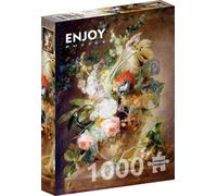 Puzzle 1000 pièces Enjoy - Jan van Huysum : Vase avec fleurs, Jan Van Huysum multicolore
