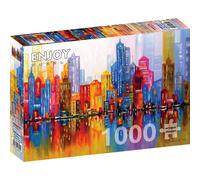 ENJOY Puzzle Ville arc-en-ciel 1000 pièces