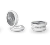 Enjoy & Relax 990 Compact Ventilateur de Table sans Fil Rechargeable USB, diamètre 19 cm, Blanc