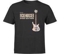 Enjoy Rickenbacker Bass Guitars Retro Sound Pattern Retro Fashion Adult T-Shirt Black L