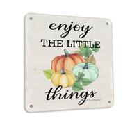 Enjoy The Little Things - Décoration murale amusante en étain - 30,5 x 30,5 cm - Décoration murale amusante pour maison, cuisine, chambre à coucher, ferme, jardin, magasin, café, bar, pub, cour