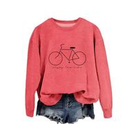 Enjoy The Ride Women's Casual Letter Print Sweatshirt, Long Sleeve Crewneck Pullover Tops for Fall Winter Spring Summer