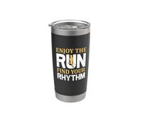 Enjoy The Run Find Your Rhythm Running Runner Life Jogging Gobelet isotherme en acier inoxydable double paroi
