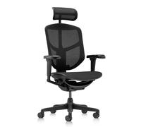 hjh Office Enjoy Ultra GEN2 Chaise de Bureau Professionnelle, pivotante, Ergonomique, avec Tissu en Maille Respirante, Appui-tête et Dossier réglables en Hauteur, Noire