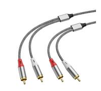ENJOY-UNIQUE Câble RCA 2,3 m, 2 × 2 RCA mâles, câble audio stéréo pour amplificateur, caisson de basses, consoles de jeux, haut-parleurs, chaîne HiFi et home cinéma