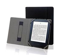 Enjoy-Unique Étui Housse Coque de Protection en Lin Naturel 6 Pouces Compatible avec Kindle Paperwhite/Sony/Kobo/Tolino/Pocketbook/Onyx BOOX 6" Liseuse Universel, Noir