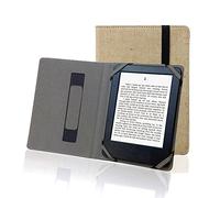 ENJOY-UNIQUE Étui Housse Coque de Protection en Lin Naturel 6 Pouces Compatible avec Sony/Kobo/Tolino/Pocketbook/Onyx BOOX 6" Liseuse Universel, Beige