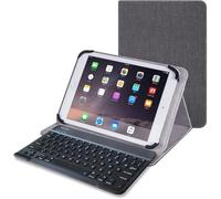 ENJOY-UNIQUE Teclast Étui de protection universel en chanvre avec clavier Bluetooth en disposition espagnole pour tablette Android Samsung Galaxy Tab, Lenovo M10, Fire HD, TECLAST