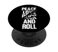 Enjoy Vintage Peace Love Rock & Roll Tee Shirt Rock N' Roll PopSockets PopGrip Adhésif