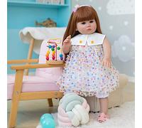 Enjoy with Love Nouveau 60 cm Bébé Fille Debout poupée Nouveau - né Princesse Juliette Extra Longue rousse Doux emmailloté Cadeau pour Les Enfants (Blue Eyes)