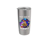 Enjoy Your Life Slowly Turtle Sloth Funny Sloths Turtles Gobelet isotherme en acier inoxydable double paroi