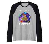 Enjoy Your Life Slowly Turtle Sloth Funny Sloths Turtles Manche Raglan