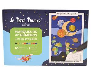 ENJOYART - Kit Marqueurs aux Numéros Le Petit Prince™ Planètes - Coloriage Créatif avec Marqueurs Acryliques Graph’it Flow à Pointe Pinceau