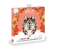 ENJOYART Laissez libre cours à votre créativité ! Peinture acrylique numérotée 30x30 cm - Loup - Kit complet avec peinture et pinceaux - Débutants et passionnés