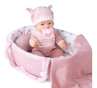 Enjoyin Ensemble Jouets Bébé Poupée de 30 cm avec Accessoires Lavables : Vêtements, Berceau, Porte-poupée, Sucette et Couverture - Cadeau Parfait pour Filles et Tout-Petits dès 3 Ans