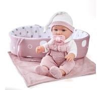 Enjoyin Mon Premier Coffret Cadeau, poupée bébé 30 cm pour Filles dès 3 Ans | Avec Berceau, Tenue Rose, Accessoires Inclus, Pour Tout-petits