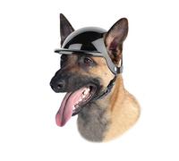 Enjoying Casque avec trous pour les oreilles - Casque de sécurité pour chien - Casque de moto pour l'extérieur - Noir - 20 à 40 kg