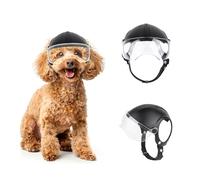 Enjoying Casque et Lunette Moto Chien, Protection UV, Casque pour Chien, Anti-Sable, pour Chiens de 7,5 à 12,5 kg