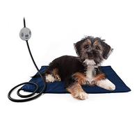 Enjoying Coussin Chauffant pour Animaux de Compagnie 60 x 45 cm Coussin Chauffant pour Chien 7 Niveaux de Température Réglable Tapis pour Animaux de Compagnie, Bleu