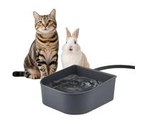 Enjoying Gamelle à Eau chauffée, à Suspendre, pour Petits Animaux, 1 l, avec Fil Anti-Morsure, pour Chats, Chiens, Lapins, Poules, Gris