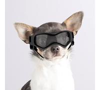 Enjoying Lunettes pour Chiots Anti-UV Coupe-Vent Anti-buée Lunettes pour Animaux de Compagnie, Cadre Souple, Noir