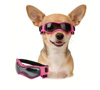 Enjoying Lunettes pour Chiots Anti-UV Coupe-Vent Anti-buée Lunettes pour Animaux de Compagnie, Cadre Souple, Rose