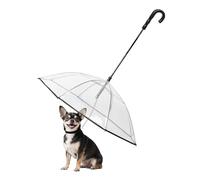 ENJOYING Parapluie transparent pour petit chien avec laisse, parapluie pour chiens de petite taille, parapluie pour promener, résistant à l'eau, à monter soi-même
