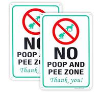 Enjoyist Lot de 2 panneaux de cour pour chien No Pee and Poop Zone, 30,5 x 20,3 cm, 10,2 cm, en aluminium antirouille, résistant aux UV et aux intempéries