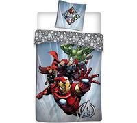 Enjoykids Parure Housse de Couette Avengers + 1 Taie d Oreiller - 1 Place 140x200cm