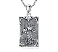 enjoylifecreative Collier pour femme avec 12 signes du zodiaque en argent sterling 925 - Horoscope - Pendentif carte de tarot - Chaîne constellations astrologiques - Cadeau d'anniversaire pour femme